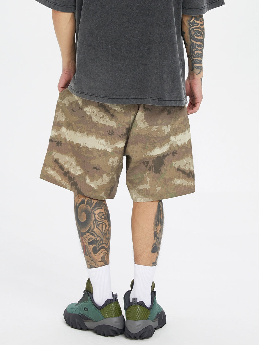 Camouflage Multi-Pocket Straight Cargo Short Pants WN12251