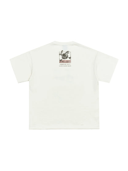 Washed Damage Design Graffiti Print Short SleeveT-Shirt WN18067