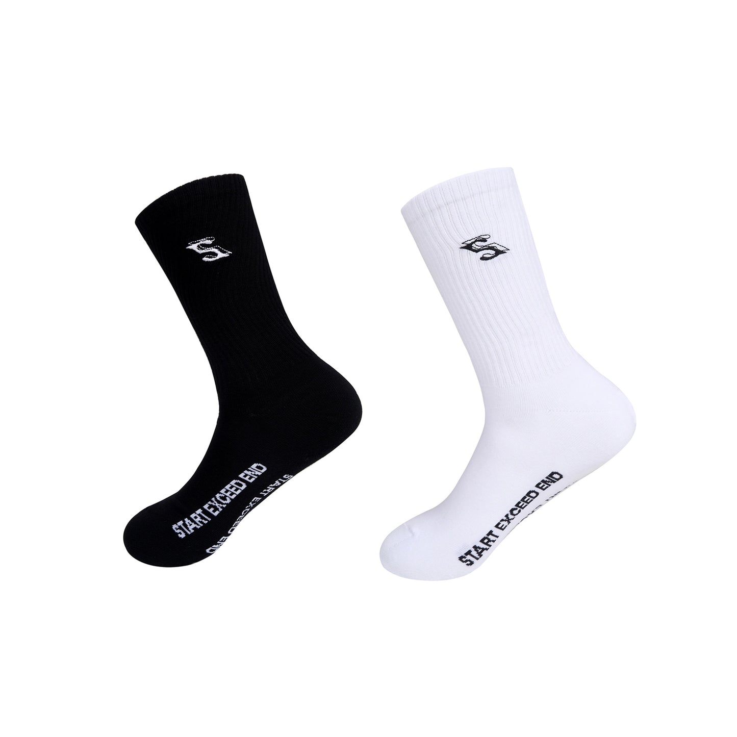 Embroidery Letter Mid-Calf Combed Cotton Socks WN11693