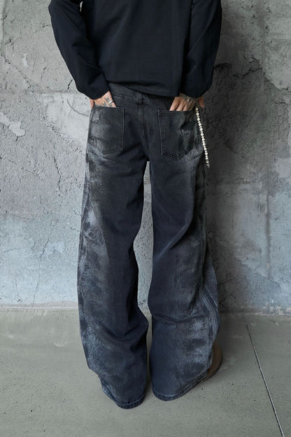 Washed Wide Leg Denim Jeans WN25408