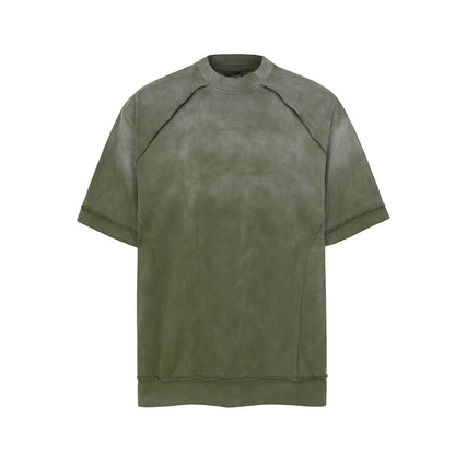 Washed Damage Raw Edge Short Sleeve T-Shirt WN23056