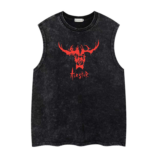 Washed Graphic Art Sleeveless T-Shirt WN26956