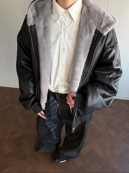 Hooded Fleece Lining Zipper Puffer Jacket WN21927