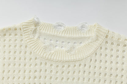 Mesh Damage Design Knit Vest WN25757