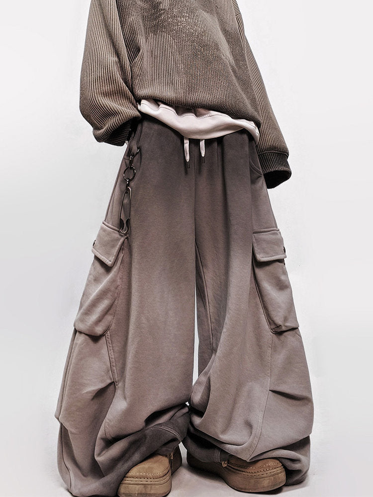 Gradient Multi Pocket Wide Leg Cargo Pants WN24006