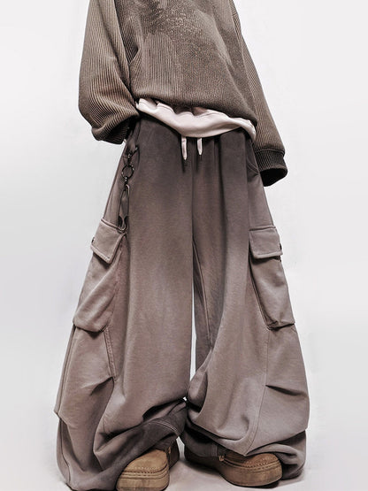 Gradient Multi Pocket Wide Leg Cargo Pants WN24006