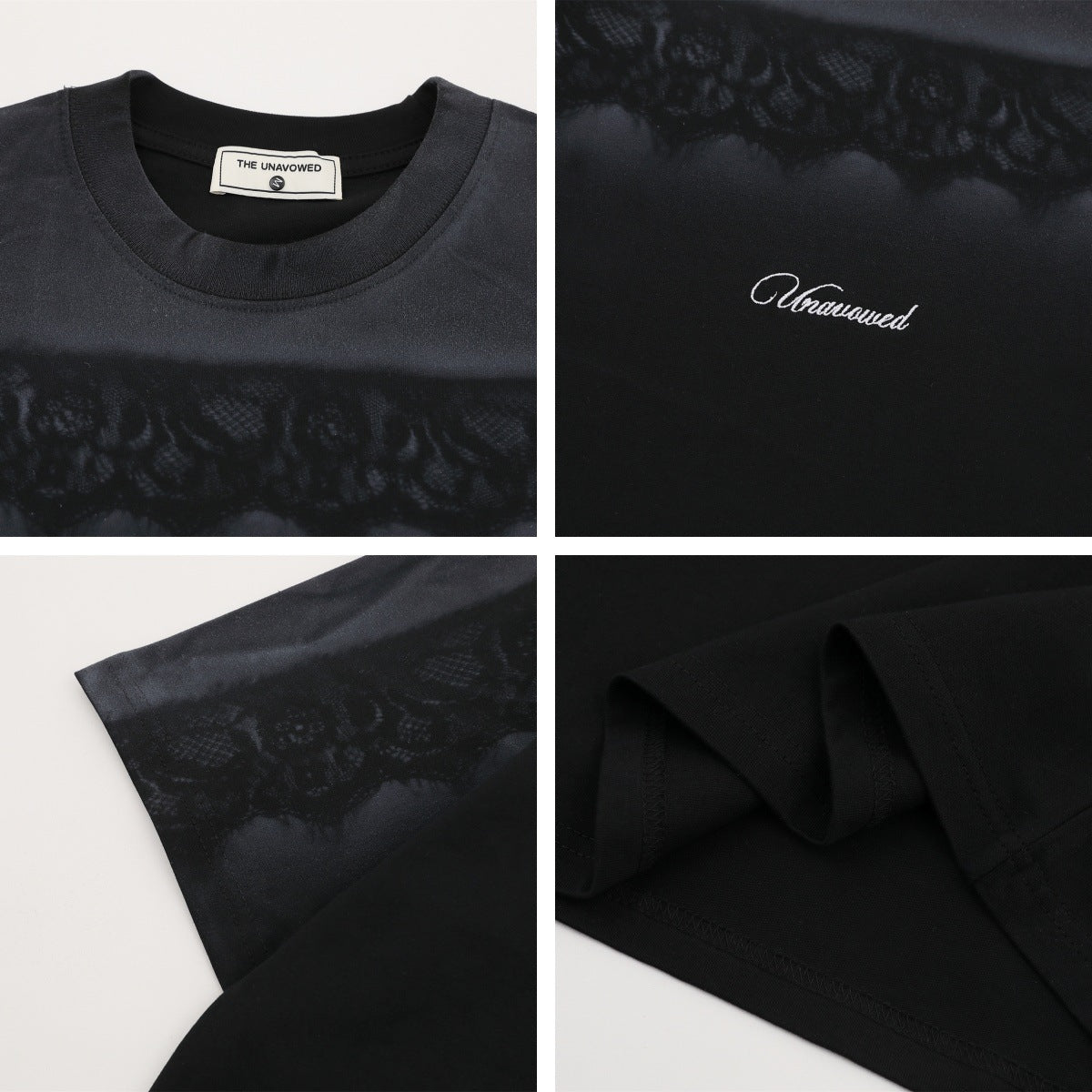 Lace Gradient Short Sleeve T-Shirt WN26762