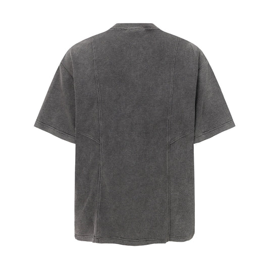 Waffle Henley Zipper Oversize Short Sleeve T-Shirt WN26900
