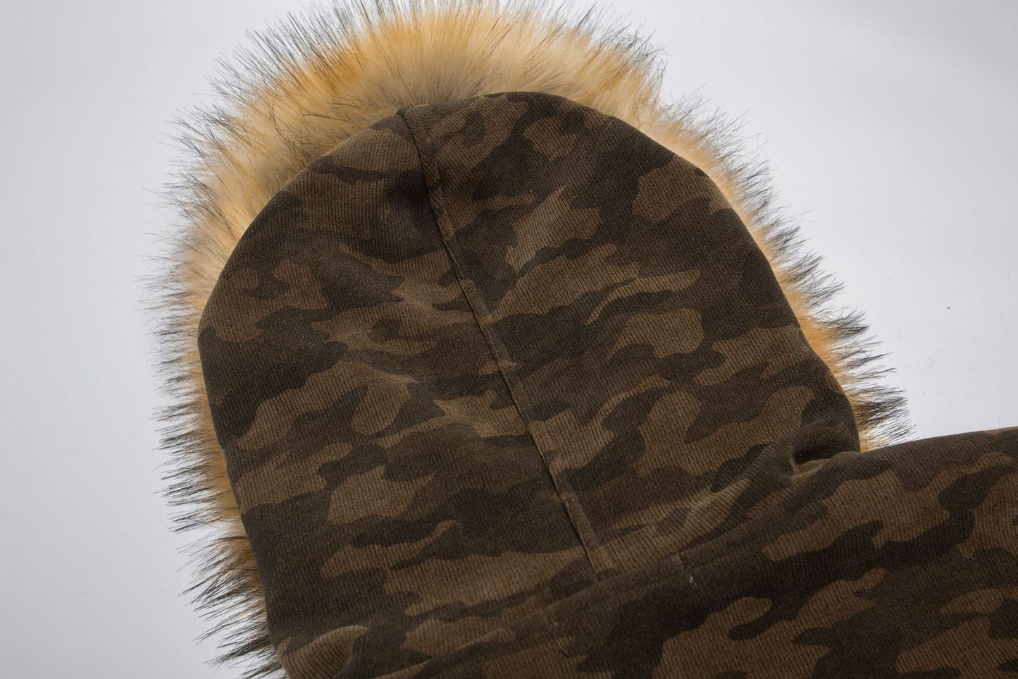 Camouflage Fur Collar Sherpa-Lining Padded Jacket WN11337