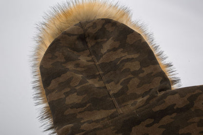 Camouflage Fur Collar Sherpa-Lining Padded Jacket WN11337