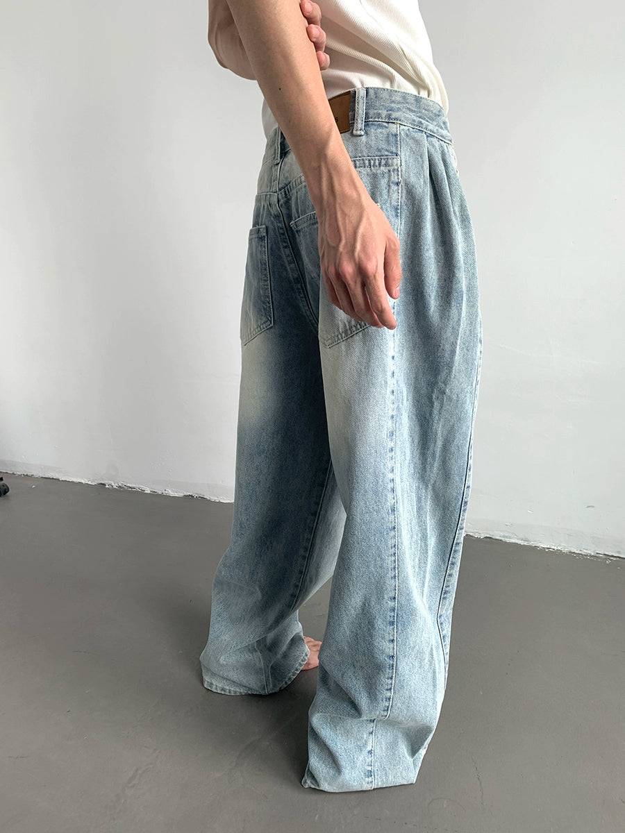 Washed Wide-Leg Denim Jeans WN9700