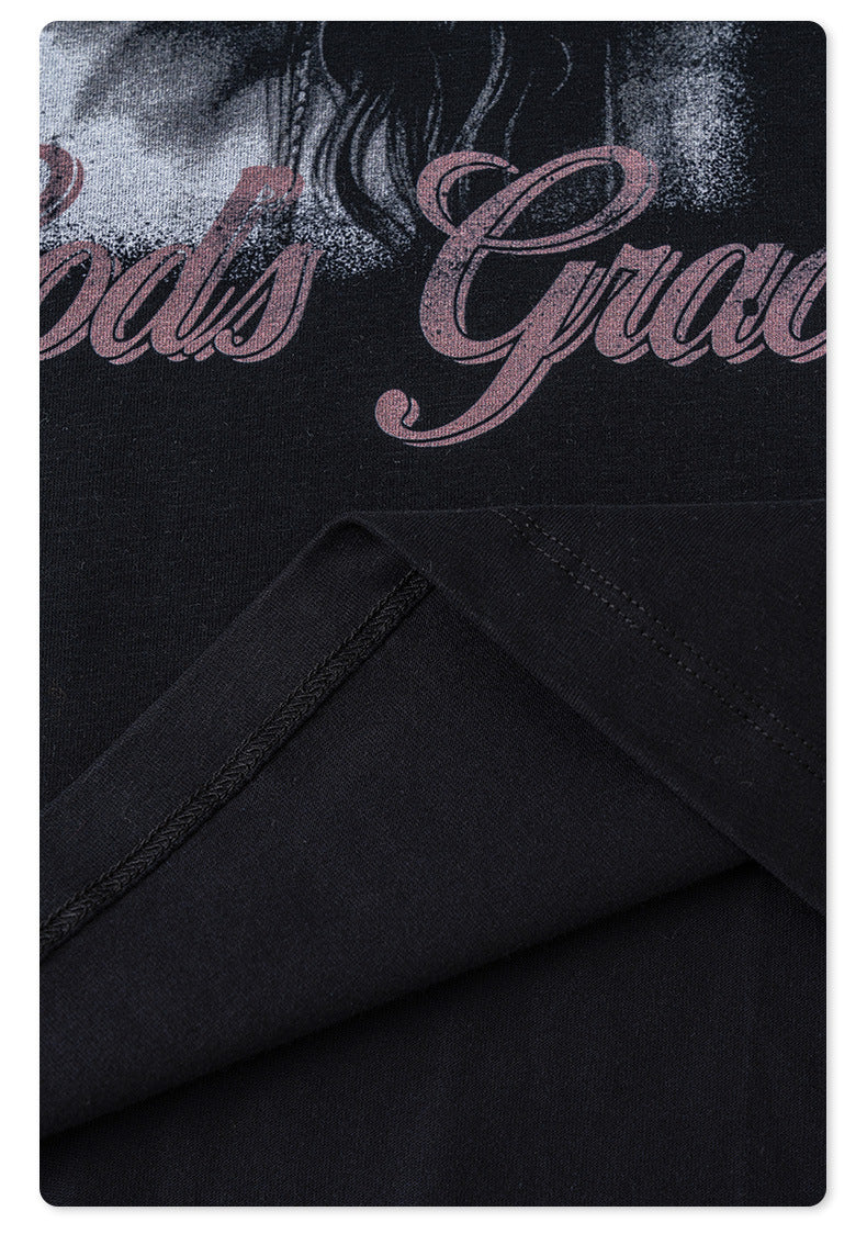 Water Washed Wax Print Long Sleeve T-Shirt WN7885