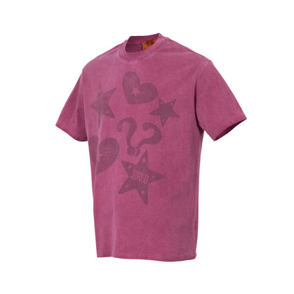Heart Star Graphic Print Short Sleeve T-Shirt WN23583