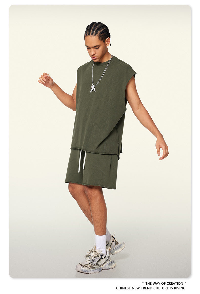 Washed Oversize Sleeveless T-Shirt WN6069