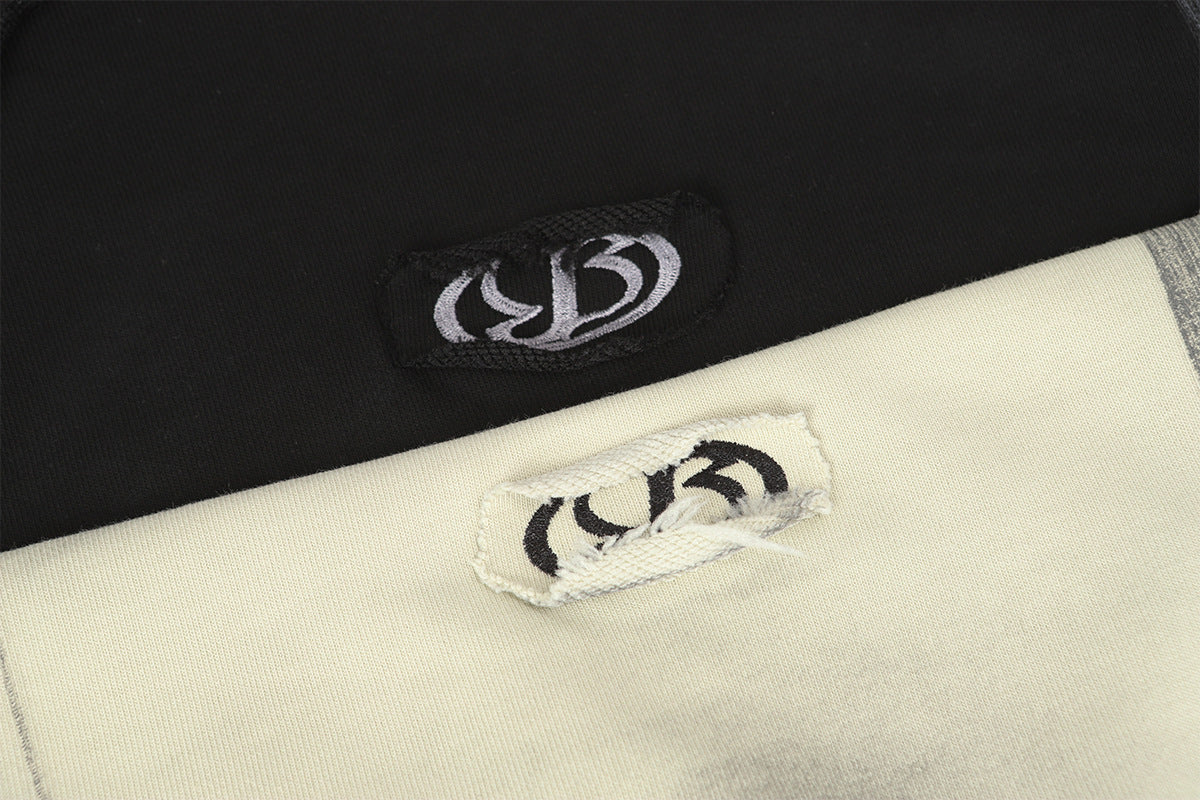 Spray Paint Wash Raw Edge Pullover Hoodie WN25713