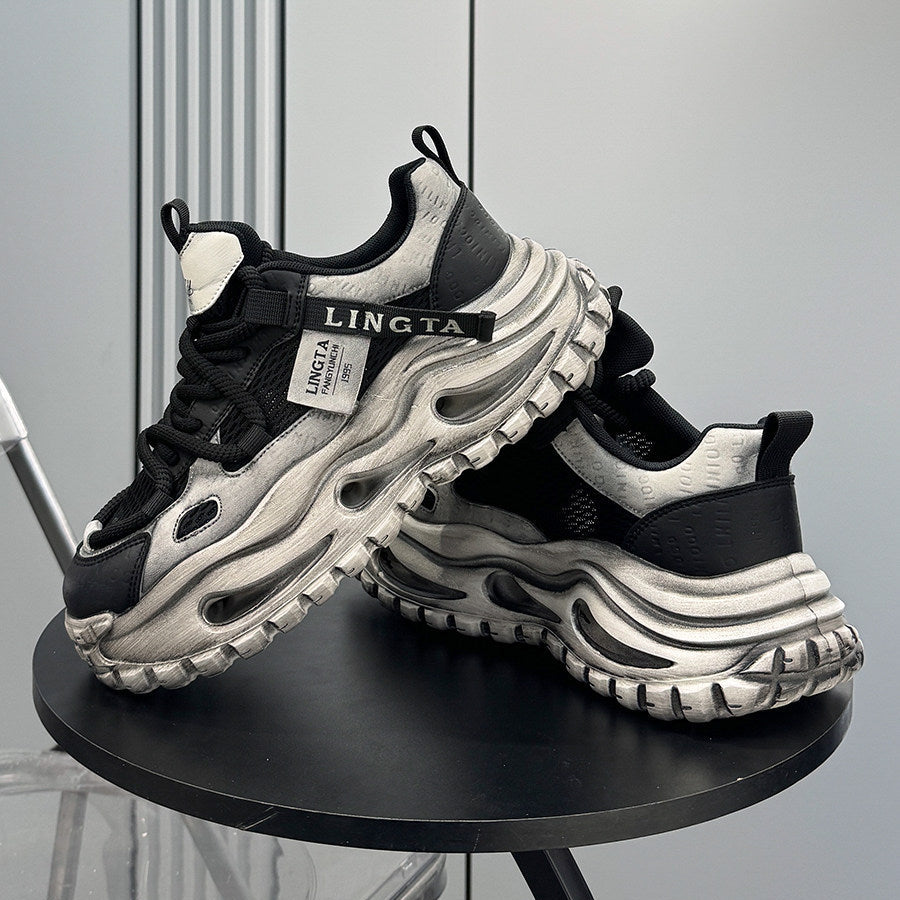 Breathable Mesh Platform Height-Increasing Dad Sneakers WN24748