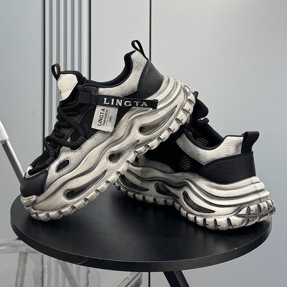 Breathable Mesh Platform Height-Increasing Dad Sneakers WN24748