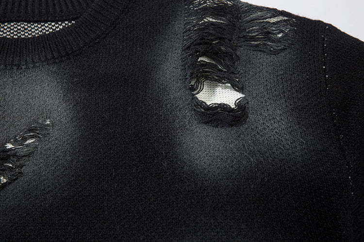 Tie-Dye Graffiti Butterfly Cutout Knit Sweater WN11412