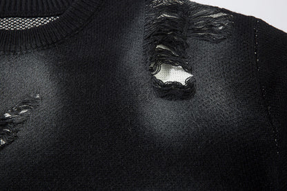 Tie-Dye Graffiti Butterfly Cutout Knit Sweater WN11412