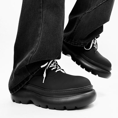 Chunky Platform Round Toe Lace-Up Shoes WN24542
