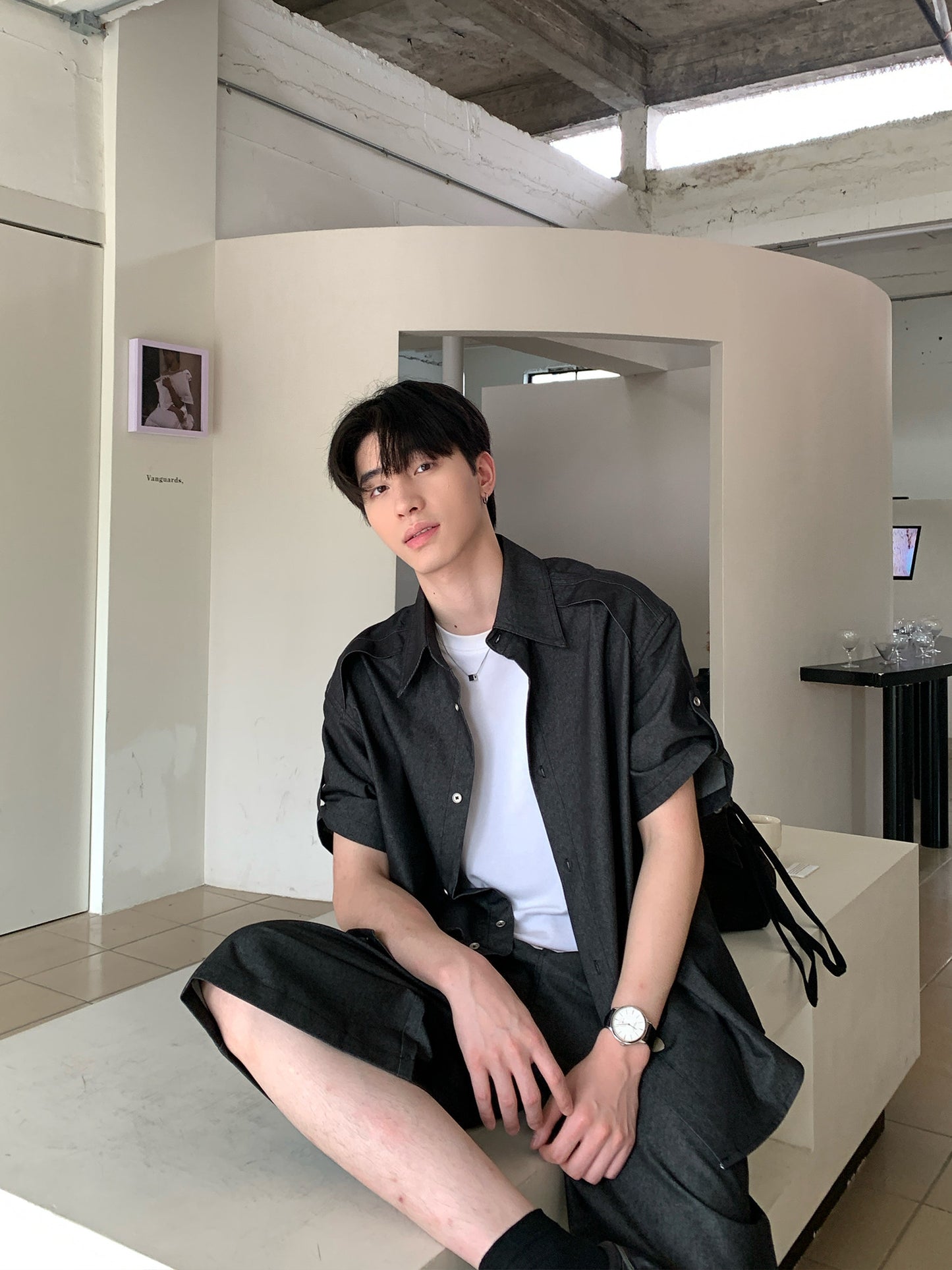 Plain Short Sleeve Shirt & Half Pants Setup WN24968