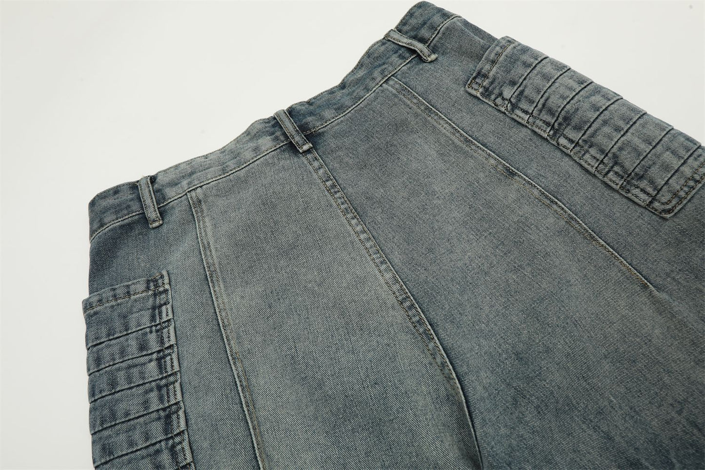 Washed Wide-Leg Straight Denim Jeans WN11486