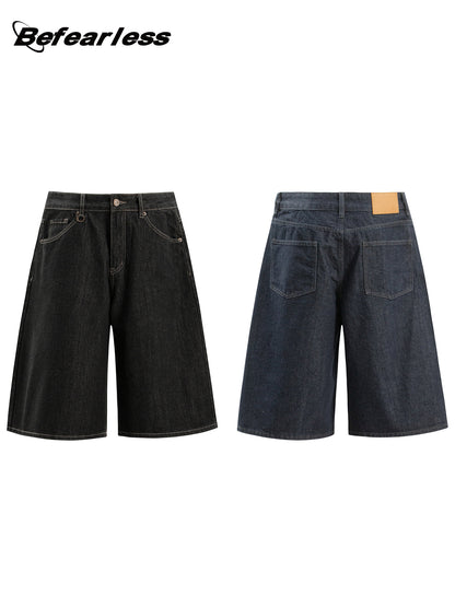Raw Denim Wide Leg Half Jeans WN26405