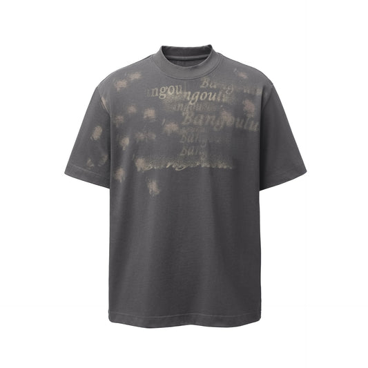Bleach Washed Logo Print Short Sleeve T-Shirt WN25555