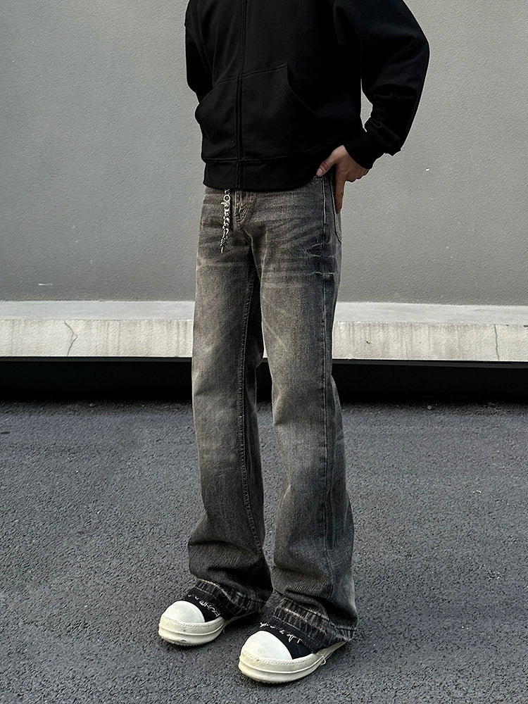 Raw Hem Flare Denim Jeans WN19418