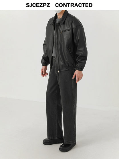 PU Leather Zipper Jacket WN21268