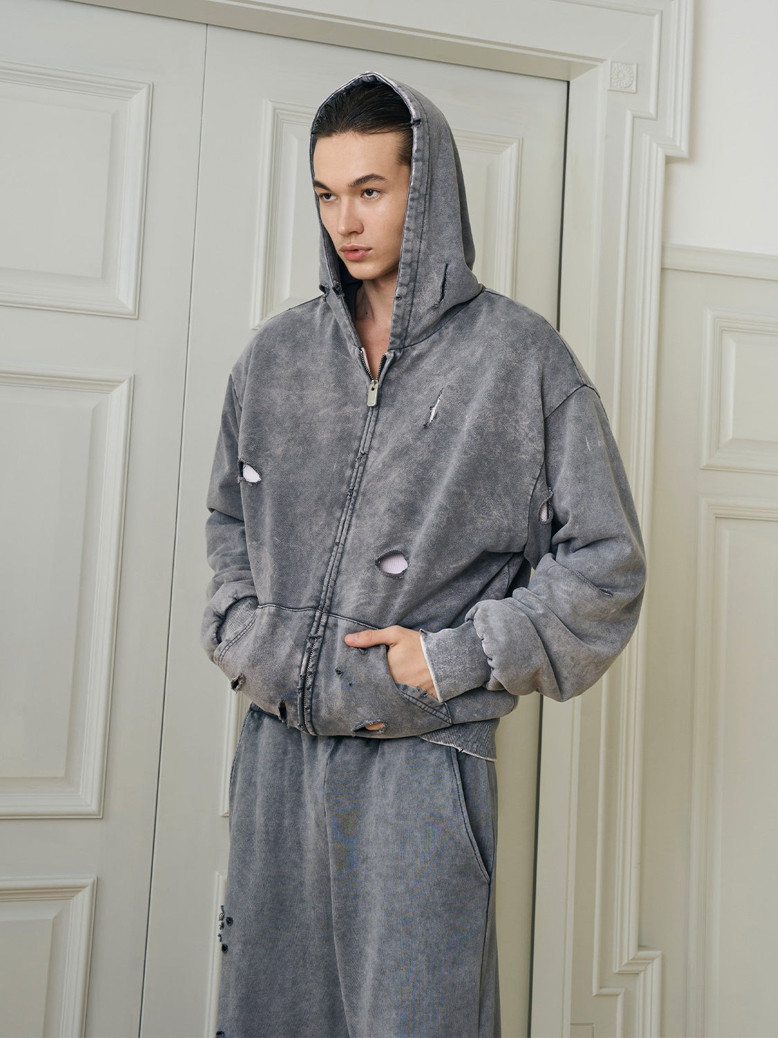 Damage Washed Hoodie & Damage Sweatpants Setup WN15157