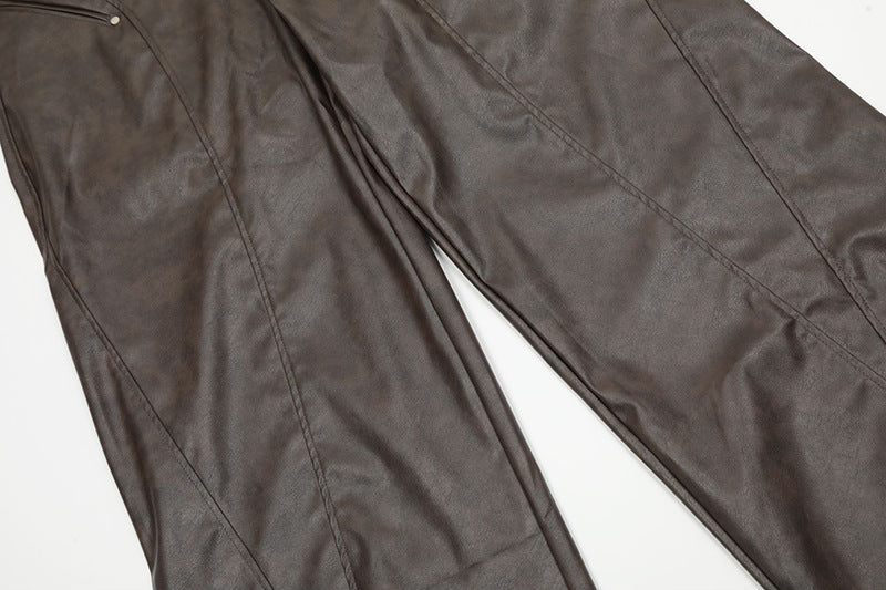 PU Leather Wide-Leg Pants WN15022