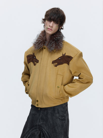 Vintage Suede Fake Fur Wide Jacket WN22660