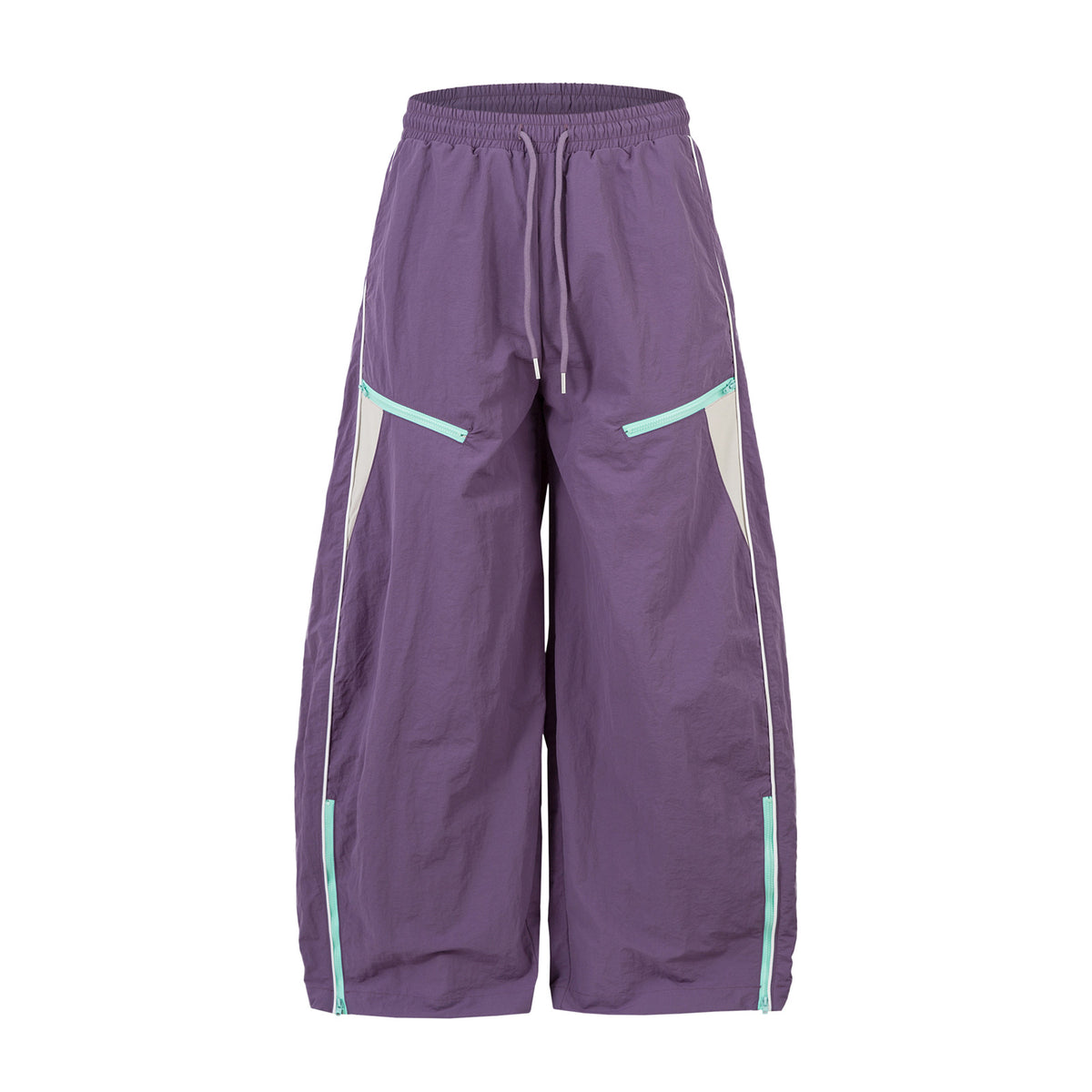 Patchwork Zipper Outdoor Straight Pants WN26926