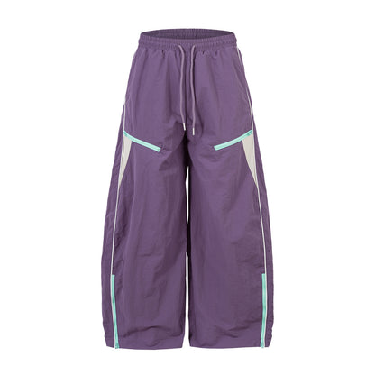 Patchwork Zipper Outdoor Straight Pants WN26926