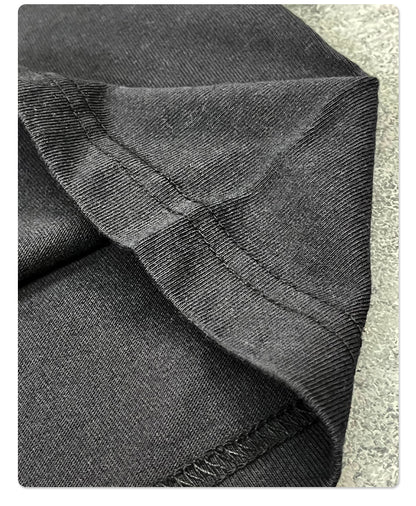 Washed Wax Dye Graphic Print Oversize Short Sleeve T-Shirt WN16250