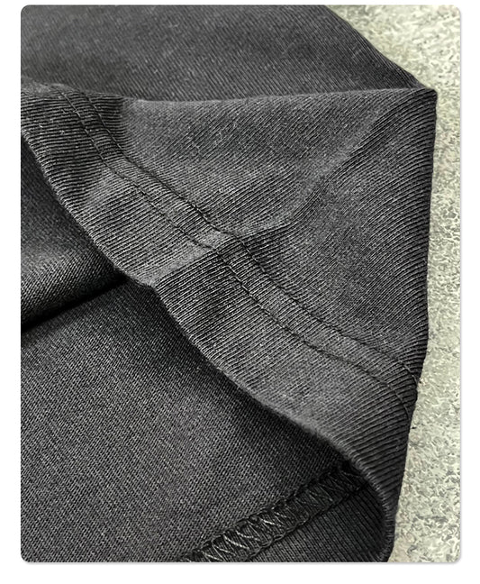 Washed Wax Dye Graphic Print Oversize Short Sleeve T-Shirt WN16250