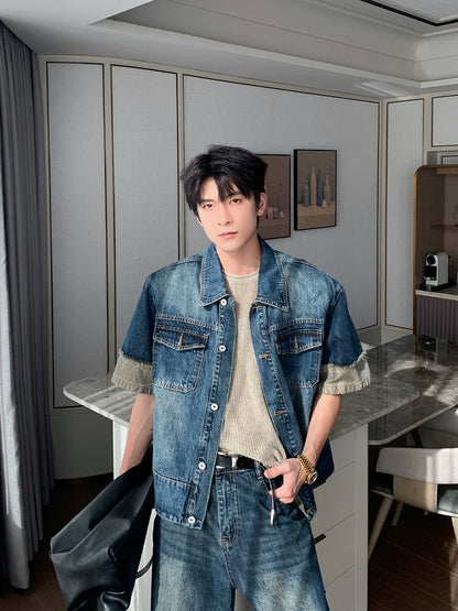 Short Sleeve Denim Shirt & Denim Jeans Setup WN20420