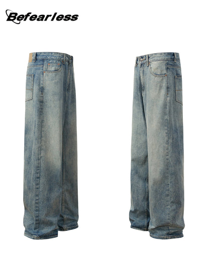 Washed Baggy Wide Leg Denim Jeans WN26348