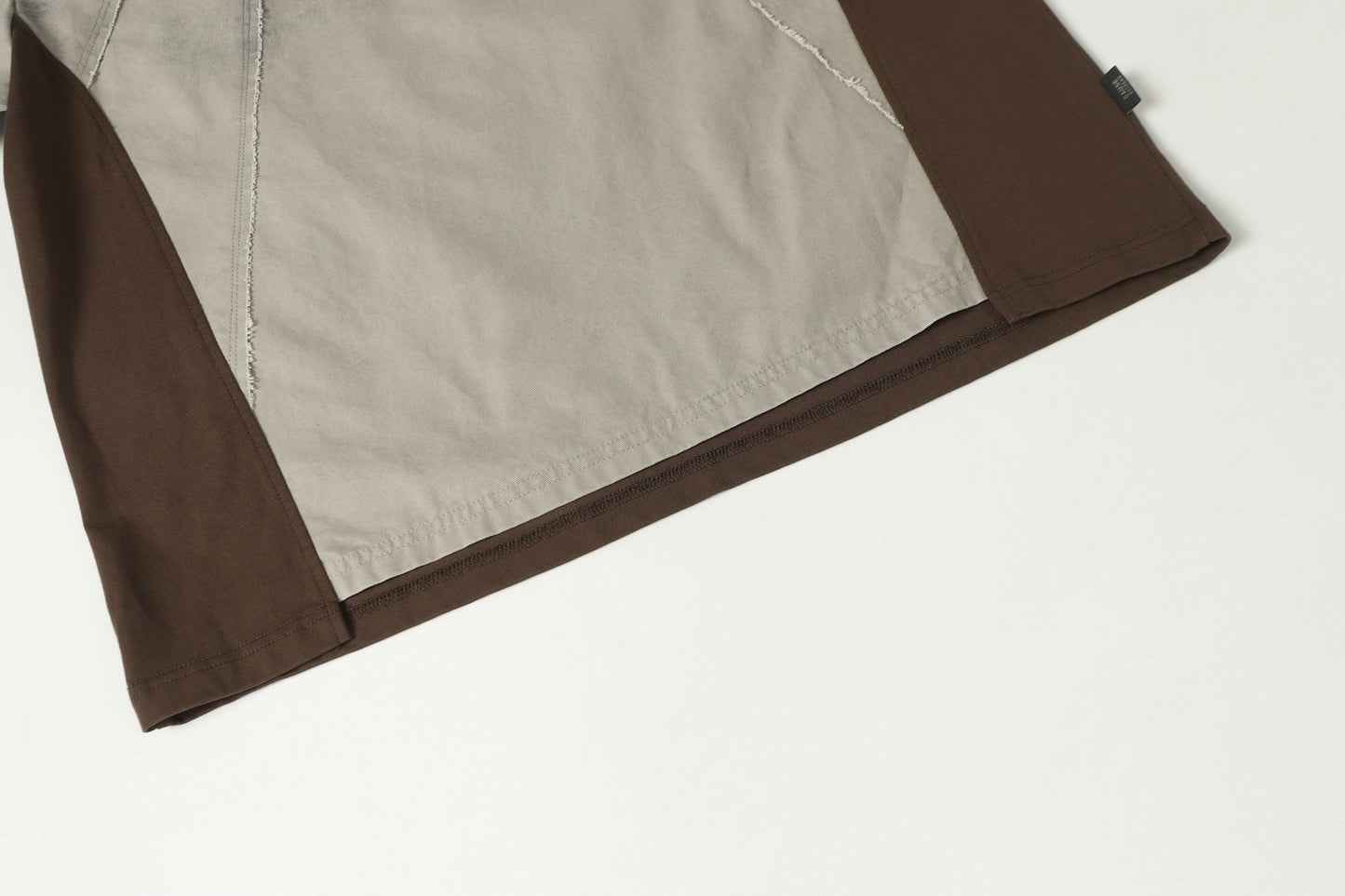 Washed Raw-Edge Splice Short Sleeve T-Shirt WN25743