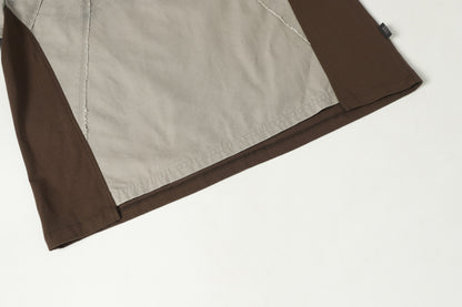 Washed Raw-Edge Splice Short Sleeve T-Shirt WN25743