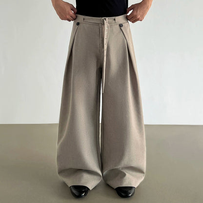 Pleats Linen Wide Leg Trousers WN21438