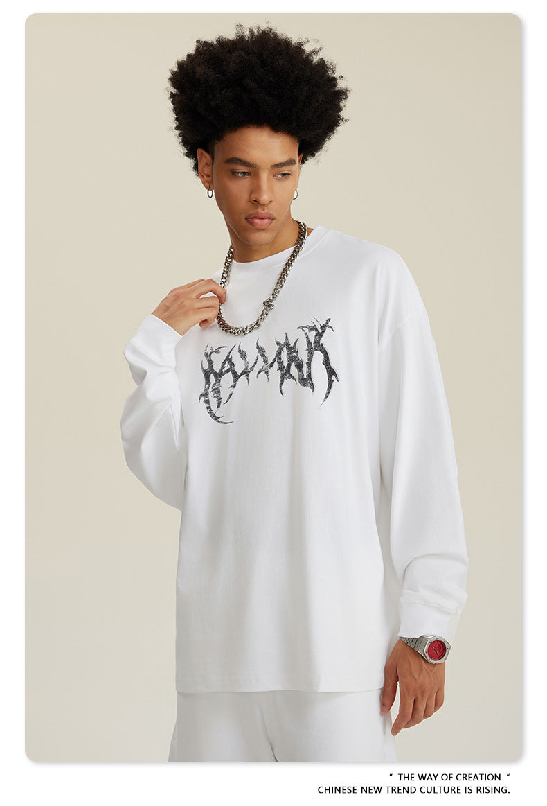 Water Washed Print Long Sleeve T-Shirt WN7883