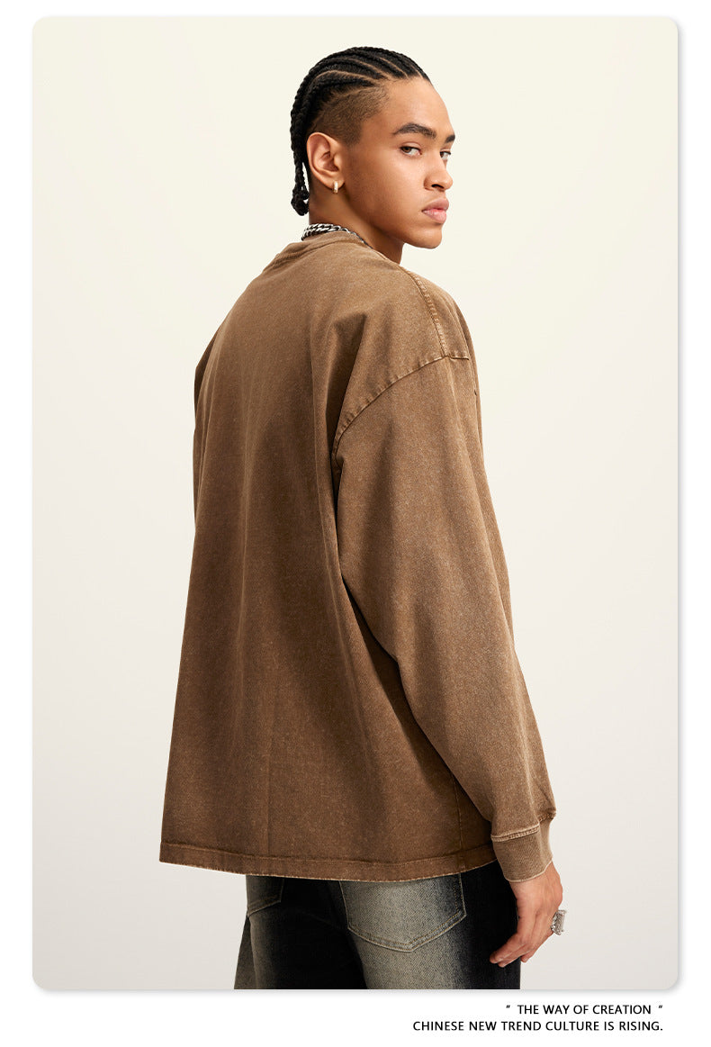 Oversize Washed Long-sleeve t-shirt WN6053