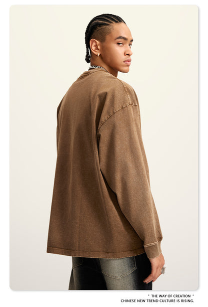 Oversize Washed Long-sleeve t-shirt WN6053