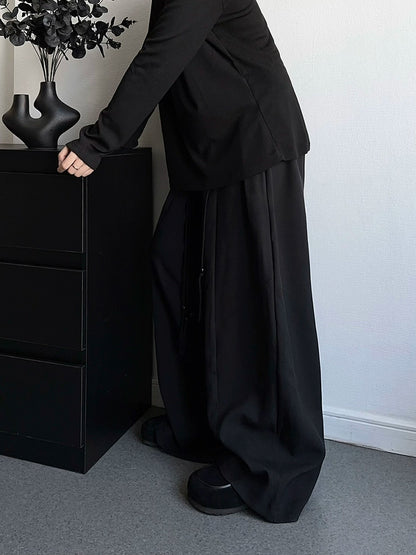 Simple Wide Leg Straight Trousers WN19364