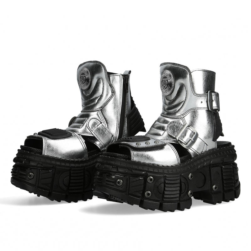 Chunky Sole Metallic Design Boots WN19189