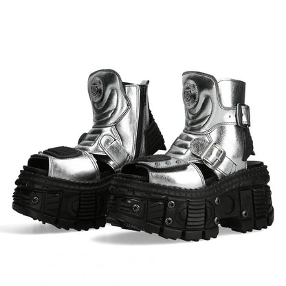 Chunky Sole Metallic Design Boots WN19189