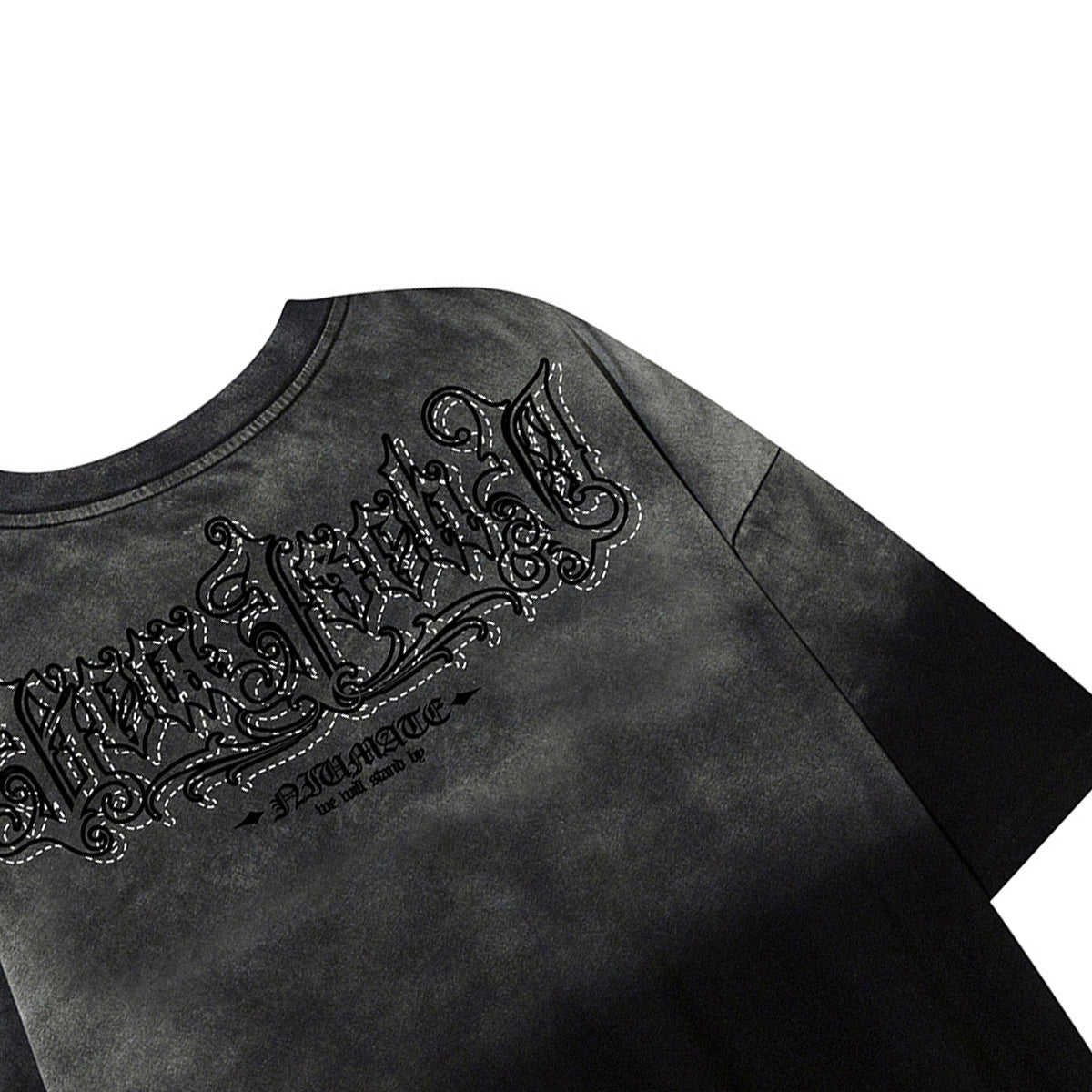 Gradient Rhinestone Logo Print Short Sleeve T-Shirt WN25802