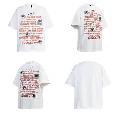 Bullet Hole Letter Print Short Sleeve T-Shirt WN26221